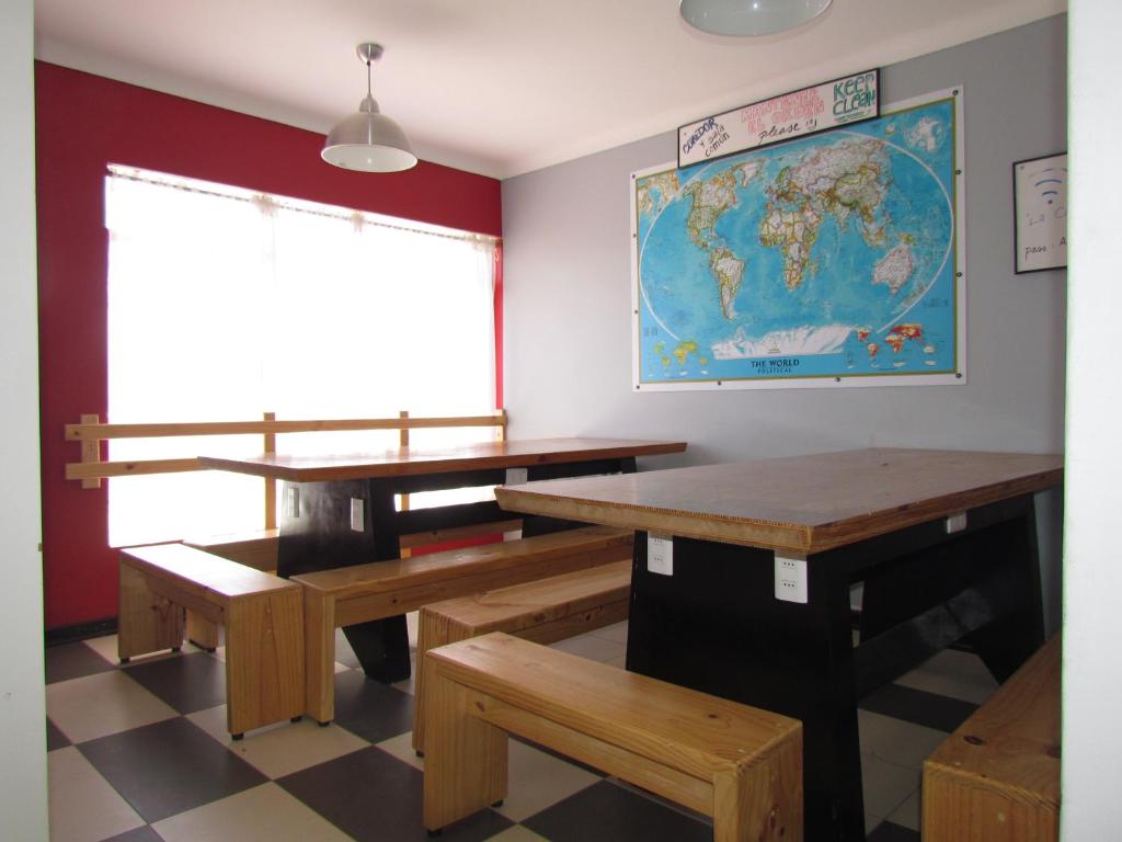 Restaurace v ubytování La Casa Azul Hostel