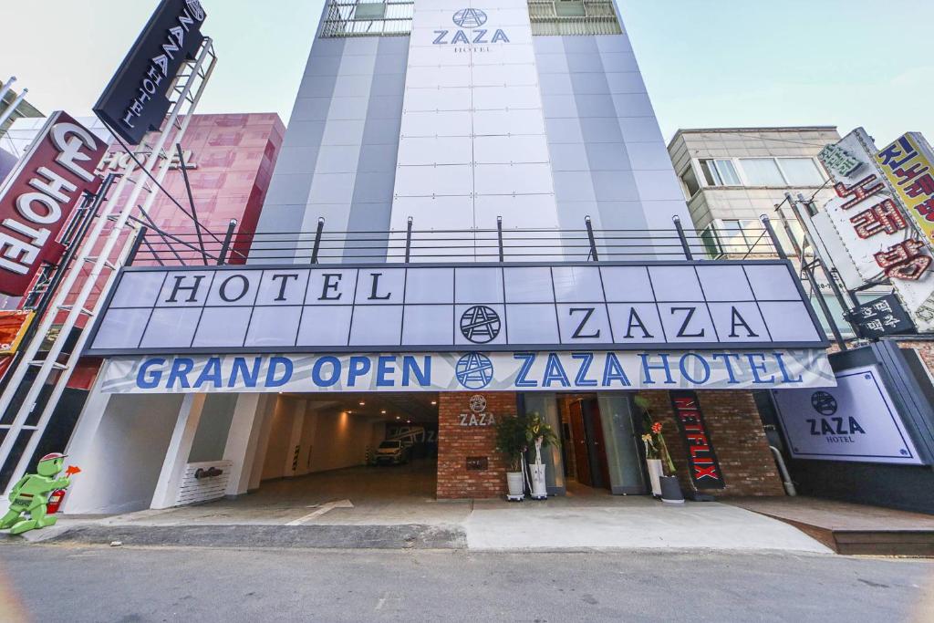 a hotel sign in front of a building at ZaZa HOTEL in Bucheon