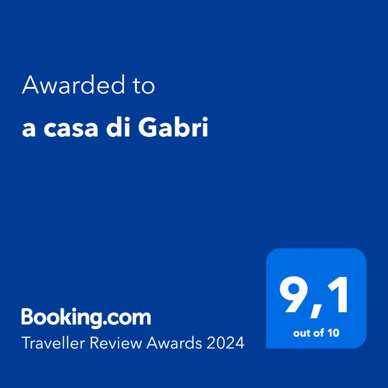 a screenshot of a cell phone with the text awarded to a casa del gal at a casa di Gabri in Montefollonico