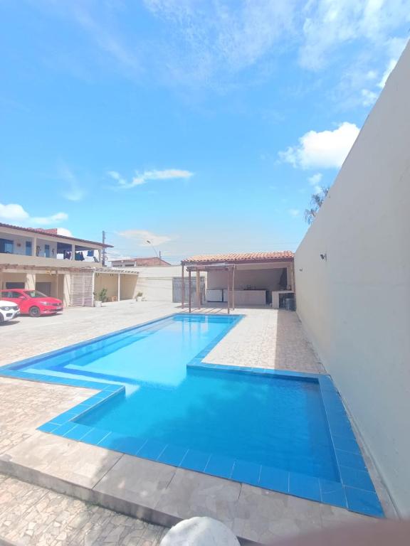a swimming pool in the middle of a building at Studio Jéssica in Arunta