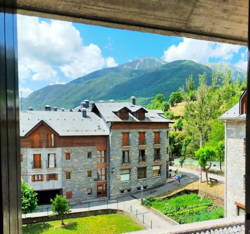a view from a window of a building at Apartamento Asueto Ordesa in Broto