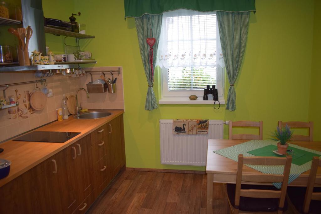 Kuchyň nebo kuchyňský kout v ubytování Apartmány pod sjezdovkou