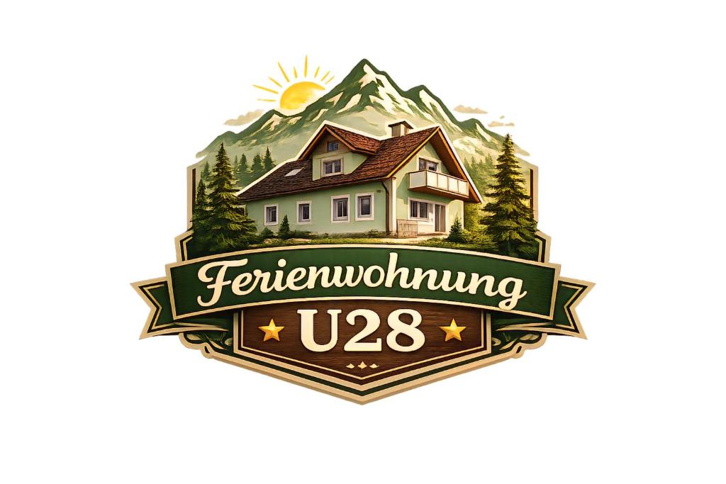 a logo for aventuregiving usa with a house and mountains at Ferienwohnung U28 in Ferlach