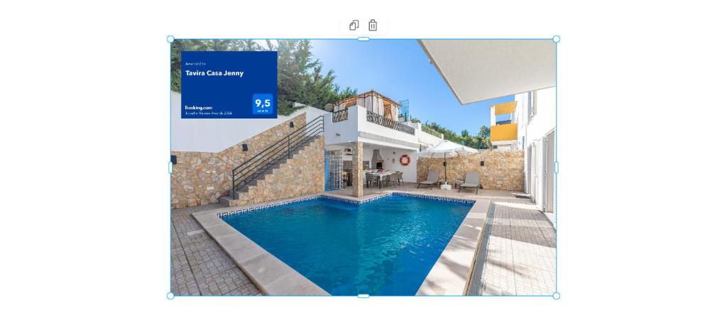 a view of a swimming pool in a villa at Tavira Casa Jenny in Tavira