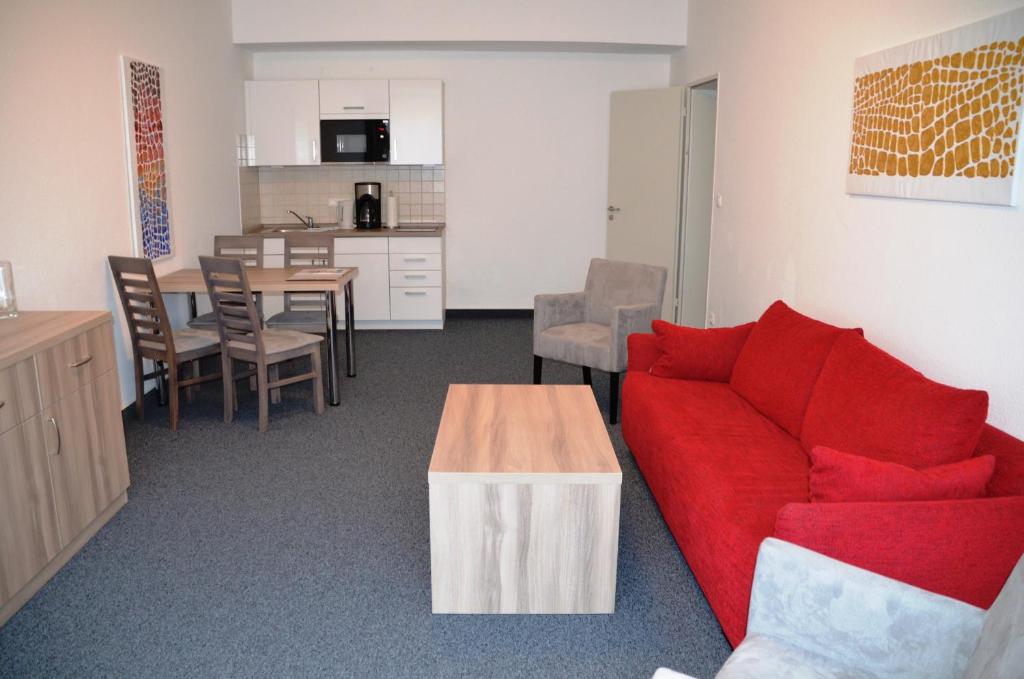 Kuchyň nebo kuchyňský kout v ubytování Gästehaus Pauline