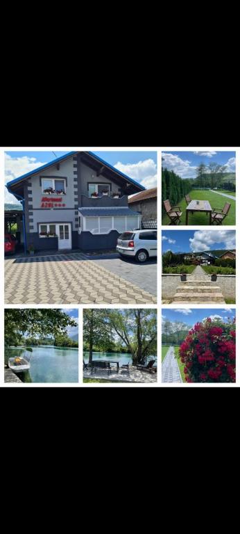 a collage of pictures of a house and a car at Azul in Bihać