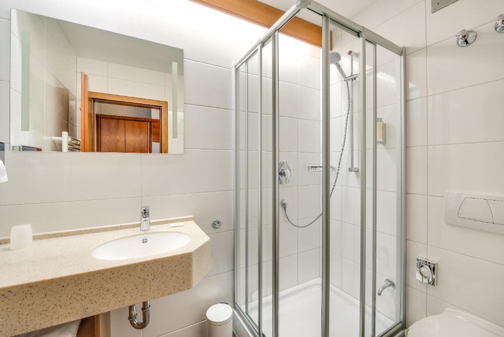 Koupelna v ubytování Business Class Hotel Häckermühle