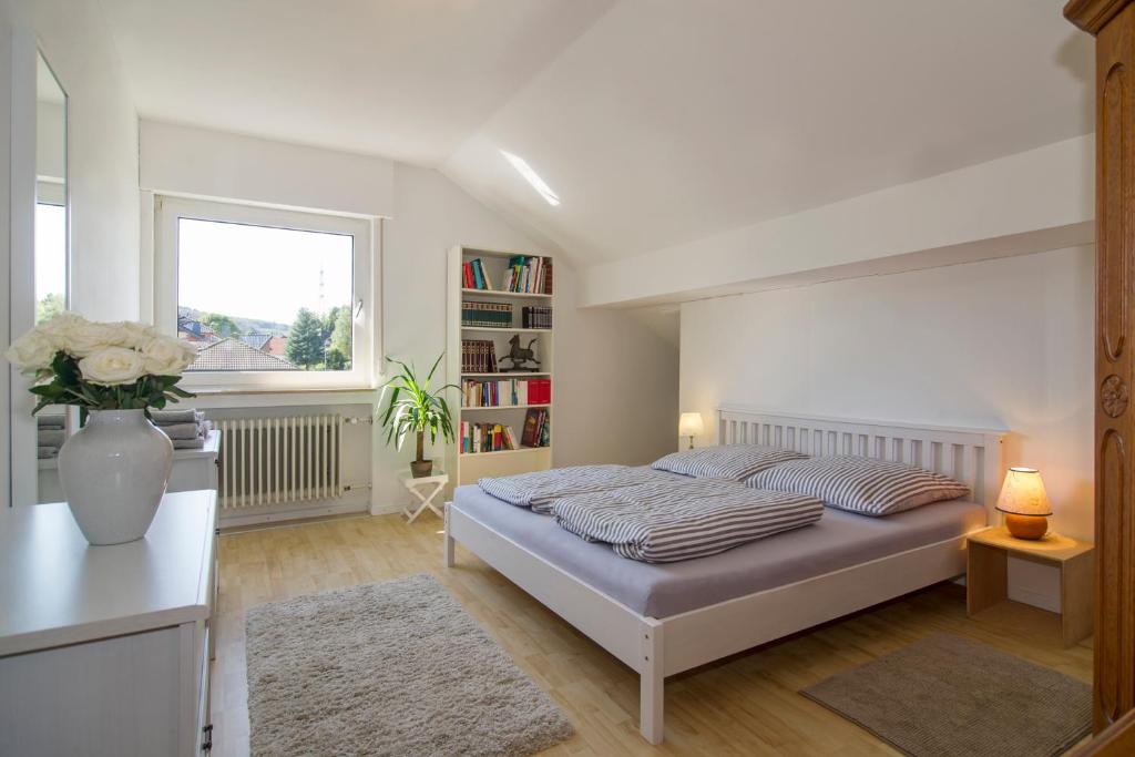 Postel nebo postele na pokoji v ubytování Ferienhaus Faltmann
