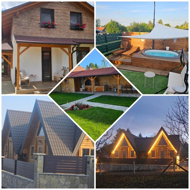a collage of pictures of a house at Vila Banstolija in Velika Remeta