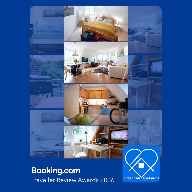 a collage of different pictures of a room at Heideidyll - Wohnung mit WLAN, Balkon, Grill & Garage in Schneverdingen
