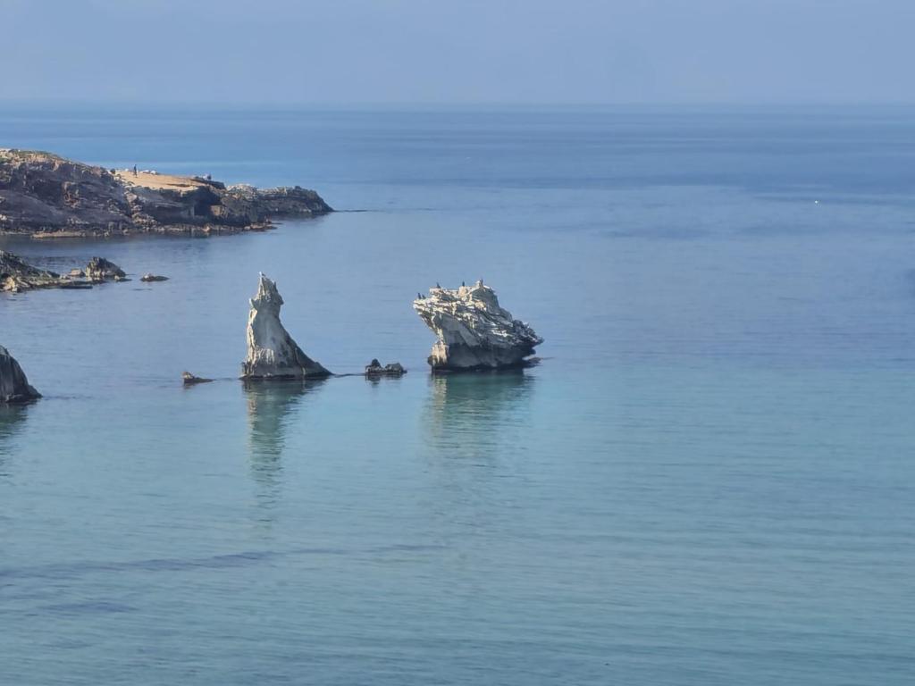 a large body of water with rocks in it at Casa Frufa in Terrasini