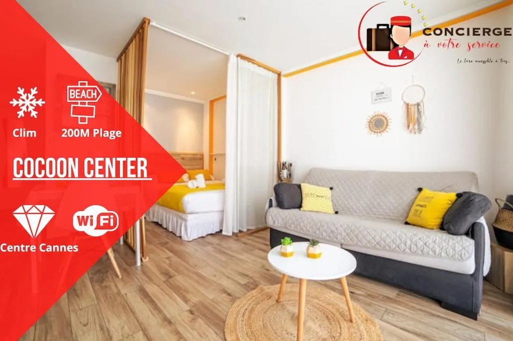 Cocoon Center - Rue d'antibes - 200m plage- Clim - wifi - Unique