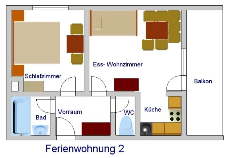 Plán poschodí v ubytovaní Ferienwohnungen Monja und Dietmar Thöni