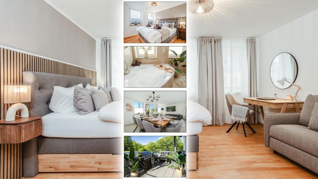 Premium FeelGood Gruppenapartment - Bis zu 8 Personen - 120 qm - 2 Bäder - Whirlpool, Sonnenterrasse & Grill - Im Herzen Kassels - Housity