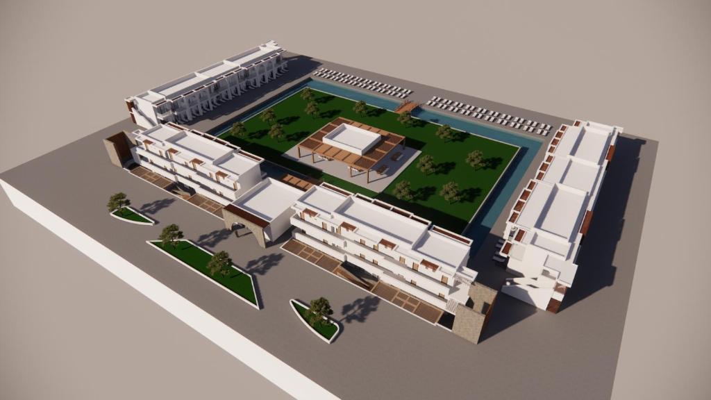 a rendering of a proposed redevelopment of a building at Evita Dream Hotel in Marmari