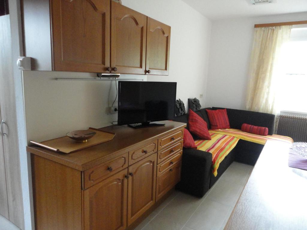 TV a/nebo společenská místnost v ubytování Ferienhaus Burgblick