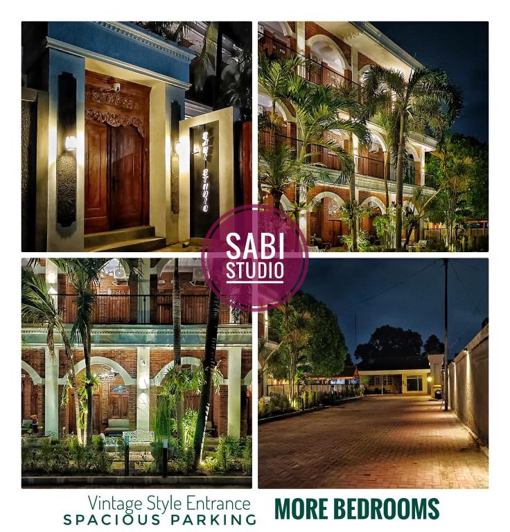 a collage of pictures of a building with a sign at Sabi Studio in Timuran