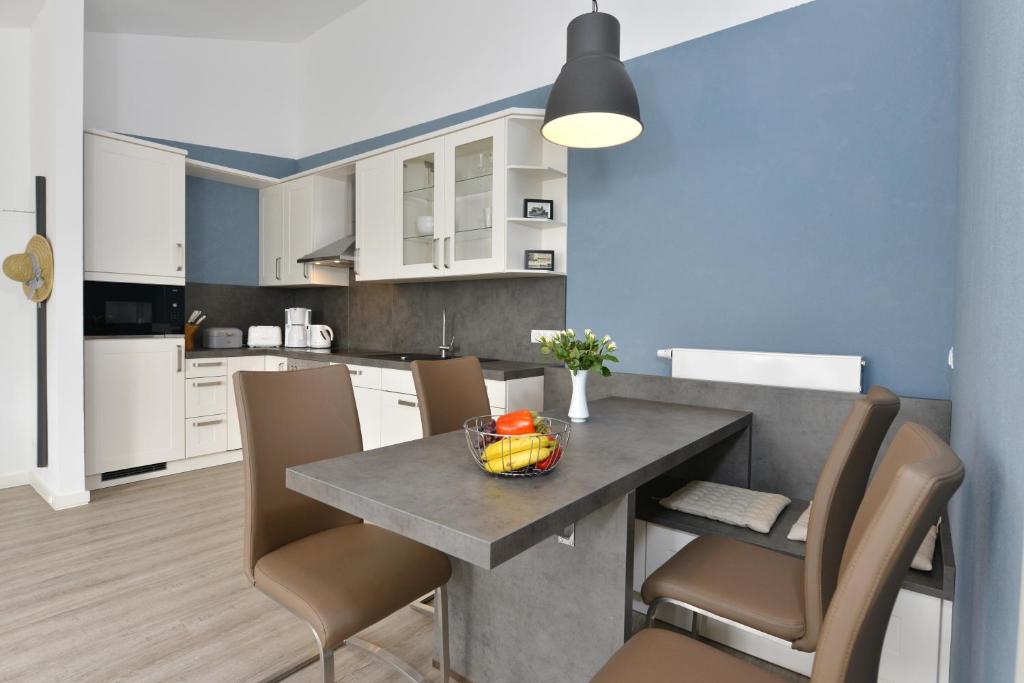 Kuchyň nebo kuchyňský kout v ubytování Ferienwohnung Oberdeck