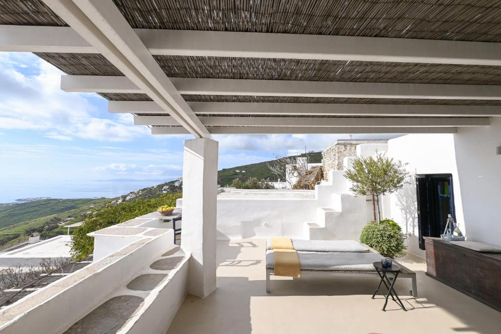 a view from the balcony of a villa at The Artist House in Triandáros