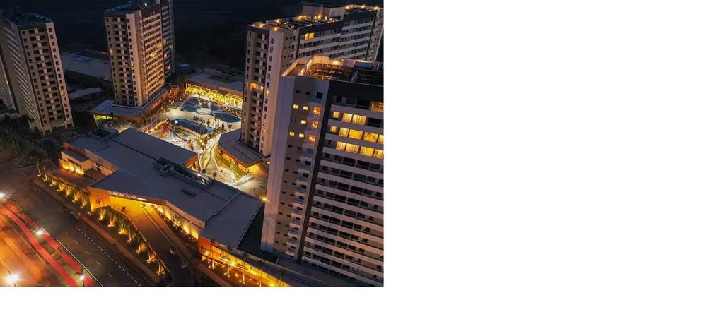 an overhead view of a city at night at Apartamento em Olímpia in Olímpia