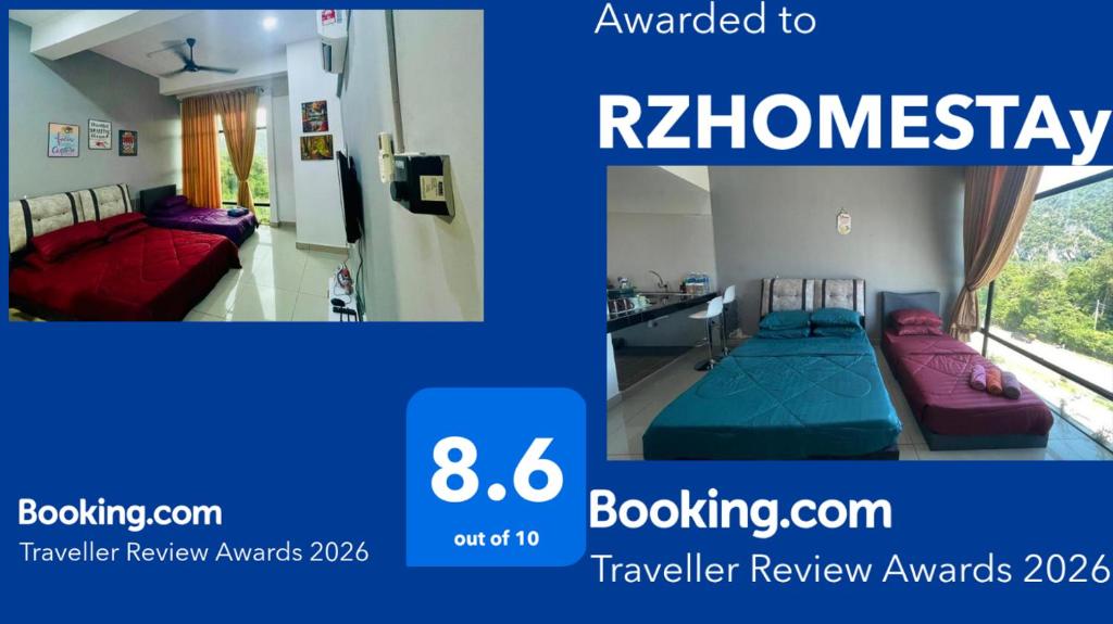 a picture of a room with two beds at RZHOMESTAy in Gua Musang