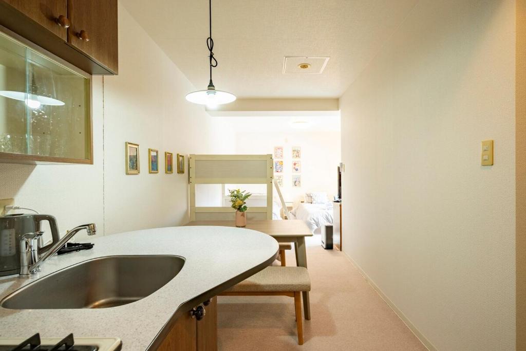 a kitchen with a sink and a counter at Fewdays Condominium301 in Sapporo