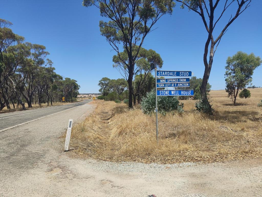 a street sign on the side of a road at York - Mulyinjinin Valley Cottage in York