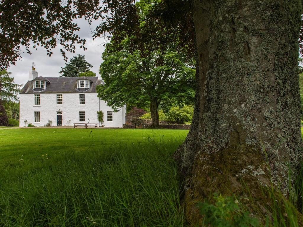 a white house with a tree in front of it at Cray House - Ukc4632 in Glenshee