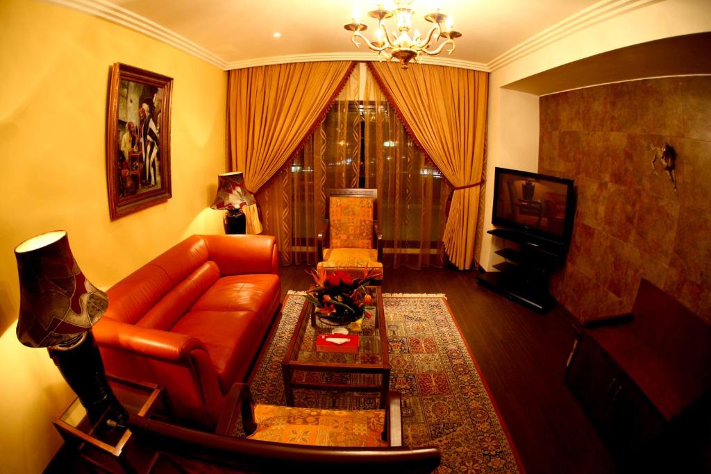 Posezení v ubytování Markazia Suites