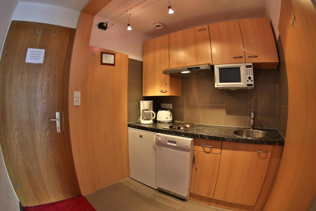Kuchyň nebo kuchyňský kout v ubytování Gästehaus Fernblick