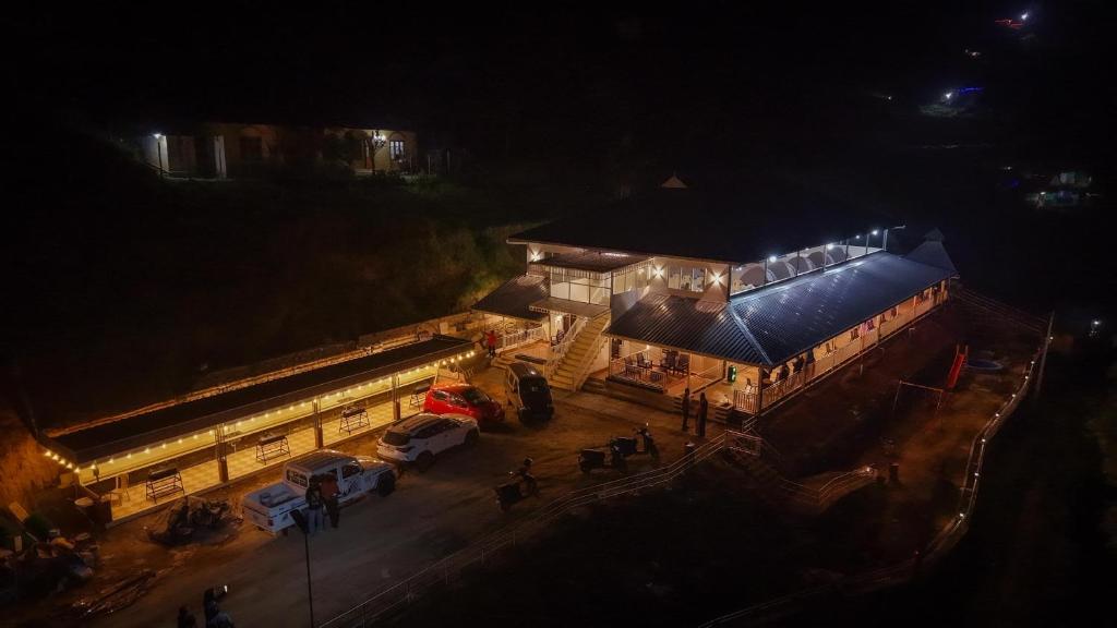 an overhead view of a building at night at Matha homestay Vattavada in Vattavada