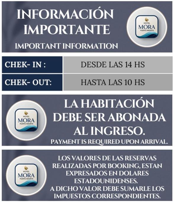 ein Satz von vier Logos für die Mota-Organisation in der Unterkunft HotelMora in Puerto Madryn