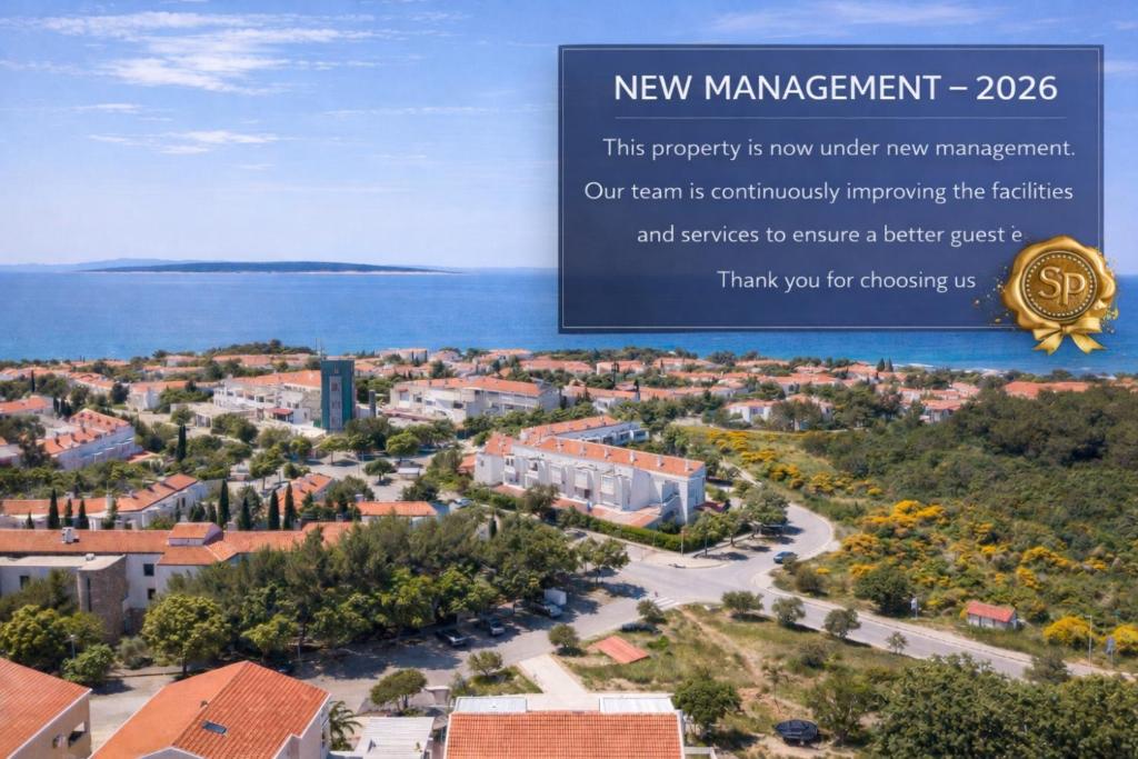 a poster for the new management of the city of new manzikert at LUNA Residence in Novalja