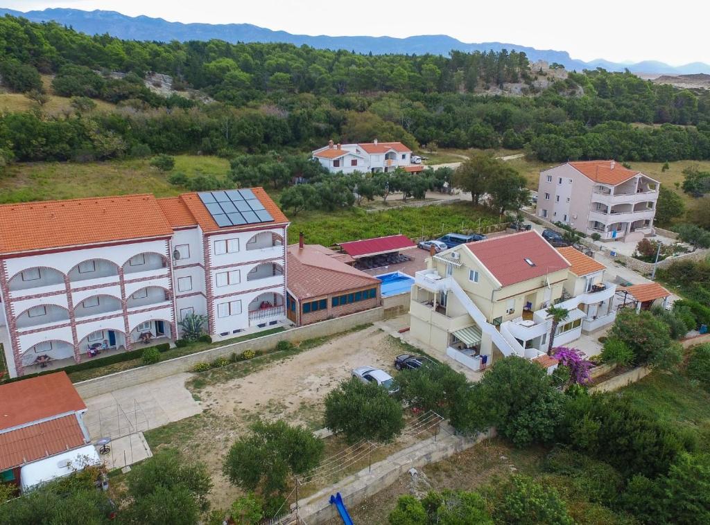 an aerial view of a village with houses at Golden Coast Villa Caska in Novalja
