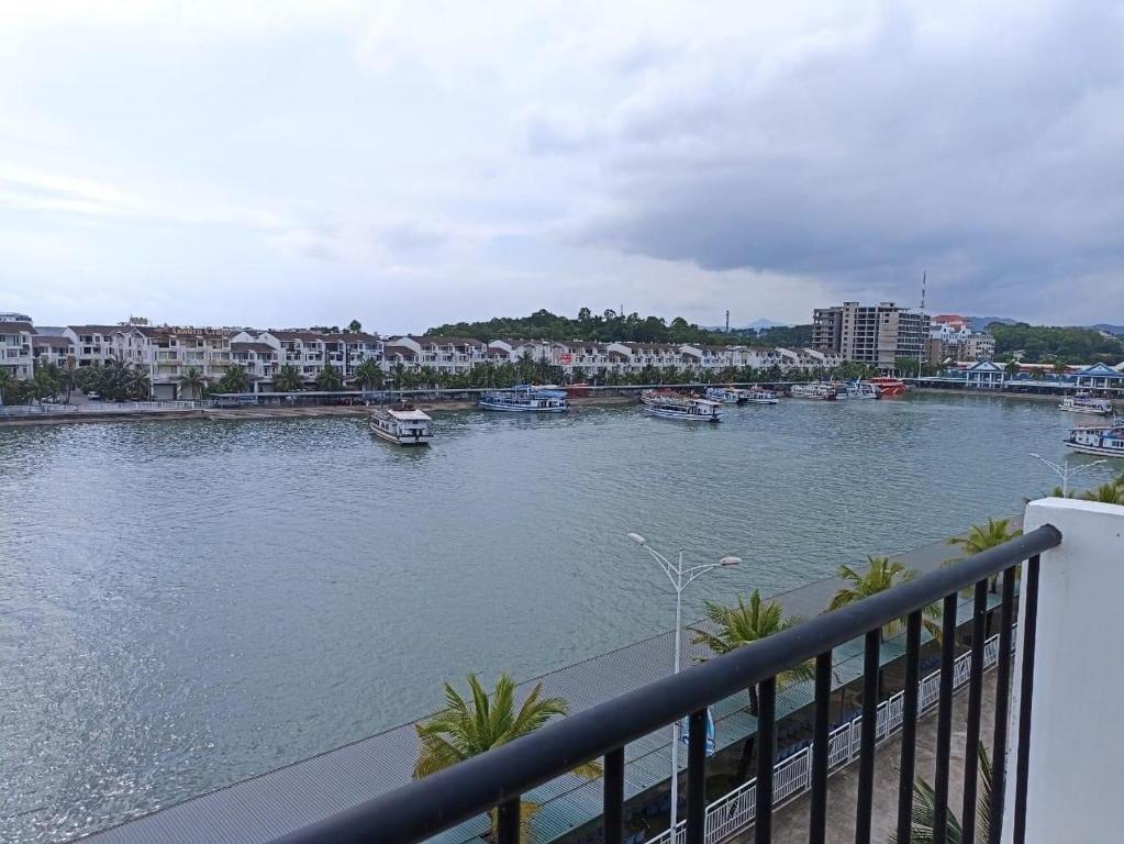 a view of a river with boats in it at A59 Memory Hotel Tuan Chau in Ha Long