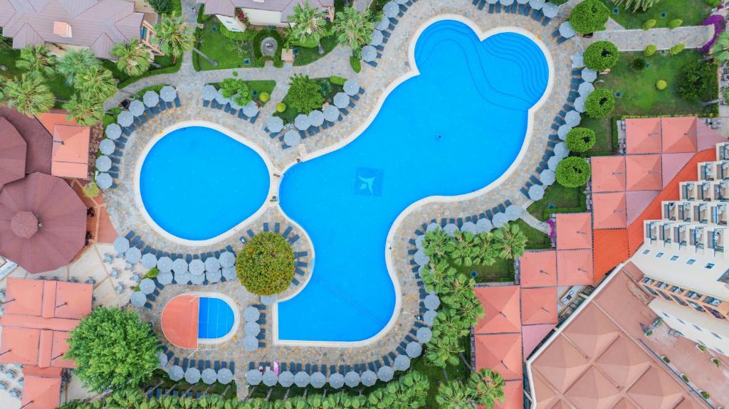 an overhead view of a swimming pool at a resort at Miramare Queen Hotel - Ultra All Inclusive in Side