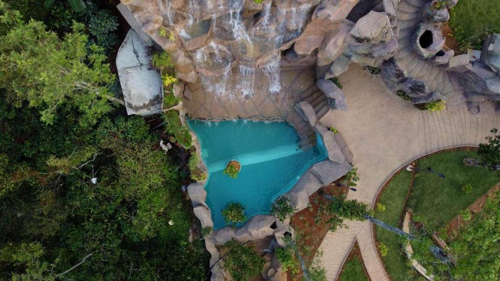 an overhead view of a pool in a theme park at Crystal Falls Wayanad in Wayanad