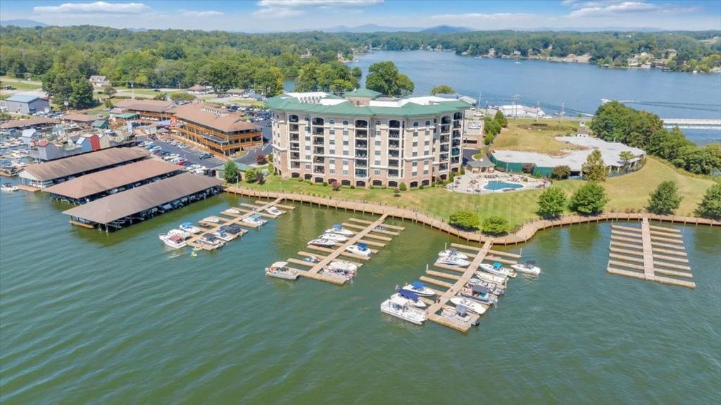 an aerial view of a marina with boats in the water at Lake Stardust - Condo with pool ! Pet friendly in Moneta