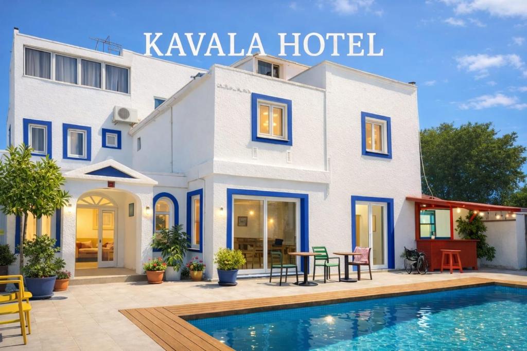 a villa with a swimming pool in kavala hotel at Kavala Hotel Bodrum in Bodrum City