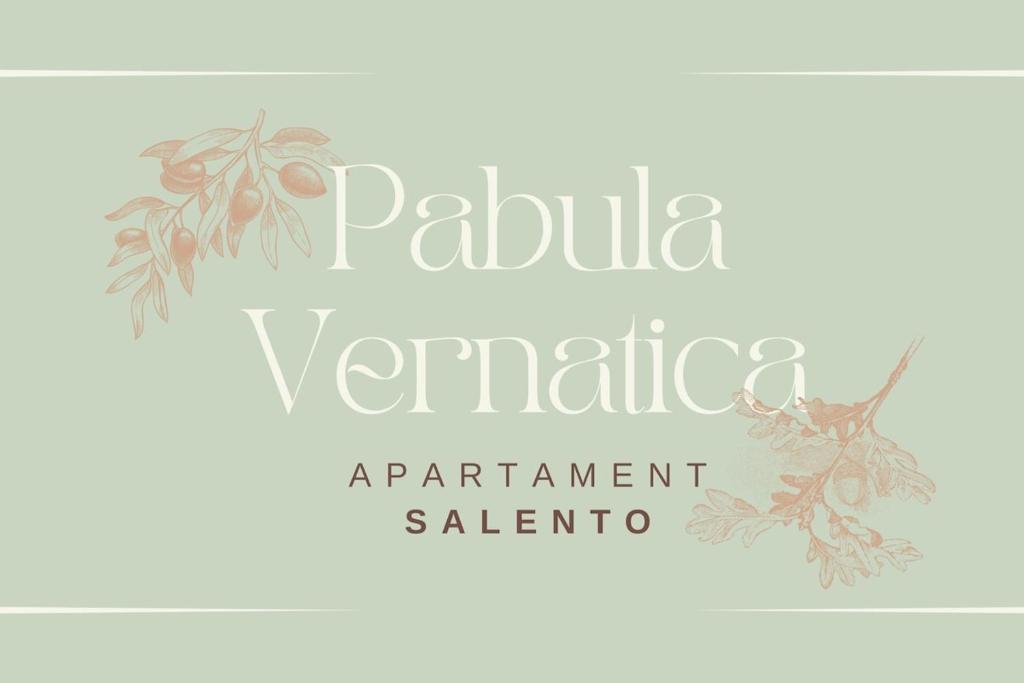 a sign for the papilio veritas apartmentarium with a plant at Pabula Vernatica Salento in San Pietro Vernotico