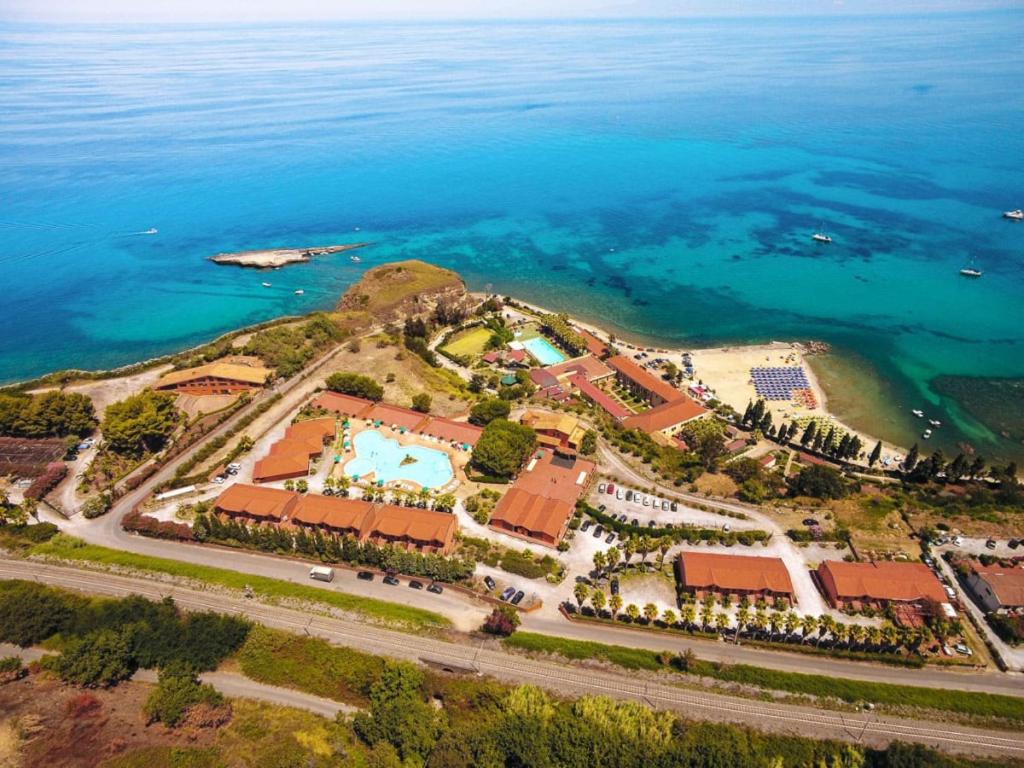an aerial view of a resort near the ocean at Torre Sant'Irene Club in Sant'Irene-Briatico