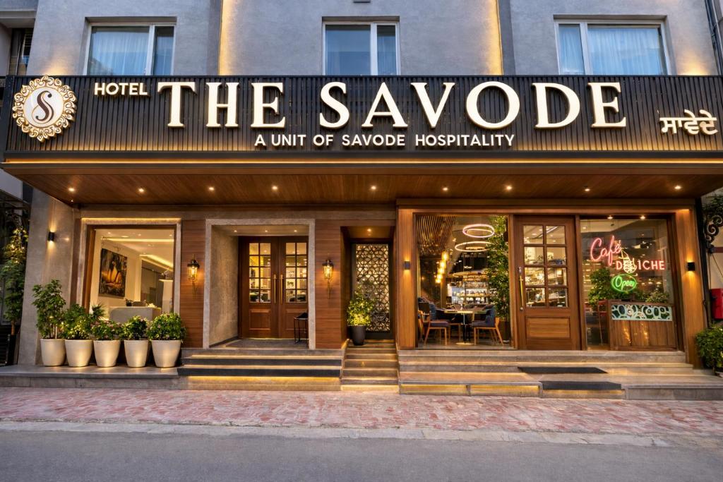 a building with a sign that reads the savode at Hotel The Savode - Just 2 Mins From Golden Temple Amritsar in Amritsar