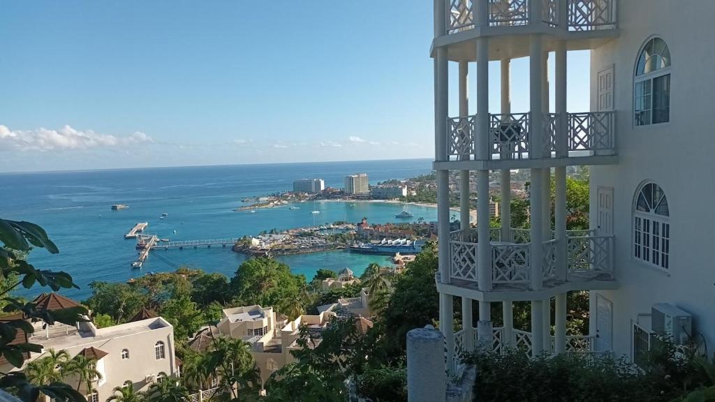 a view of the ocean from a building at Mar Paraiso in Ocho Rios