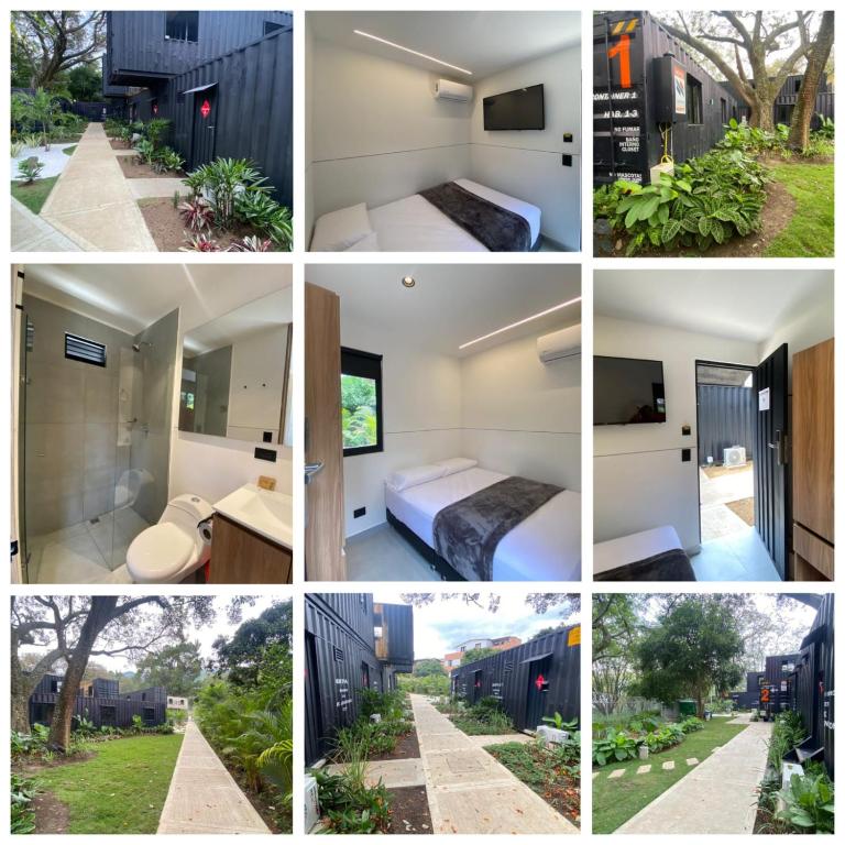a collage of photos of a hotel room at Hotel CLN in Copacabana