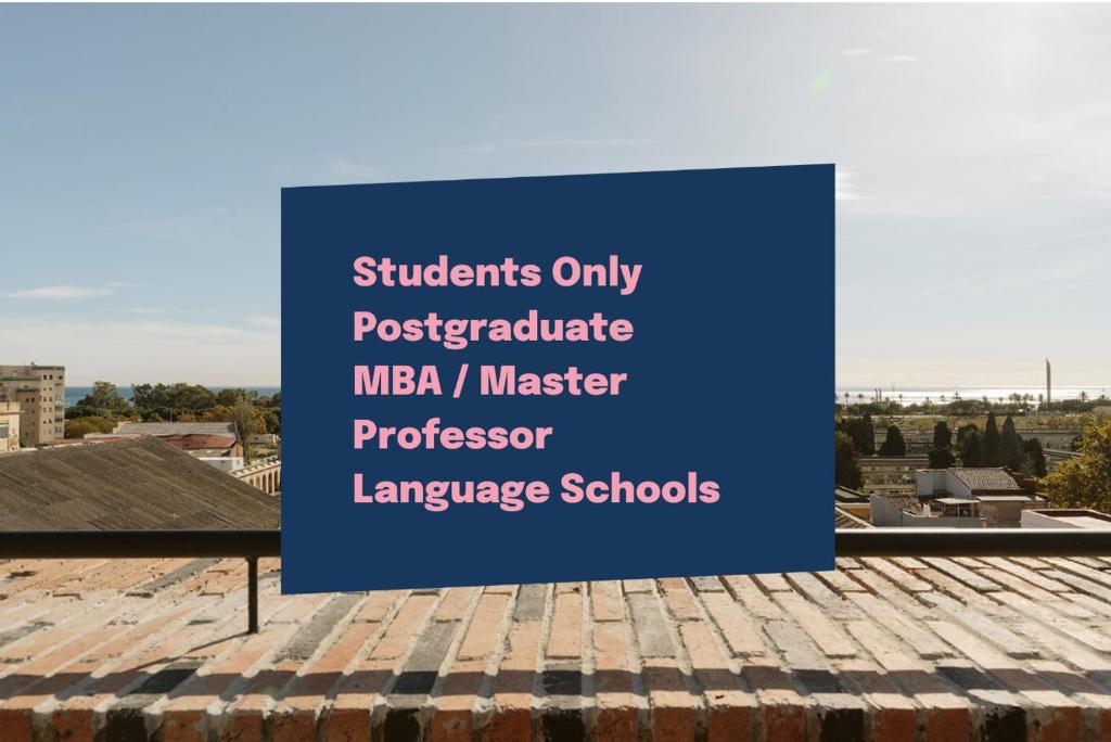 a sign that is on top of a roof at Coliving for Master, Postgrads and Language Learners in Barcelona