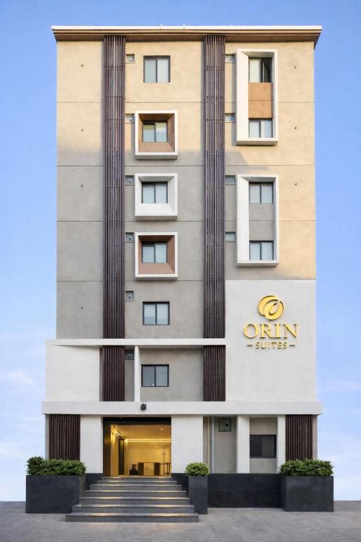 a rendering of the entrance to a hotel at Orin Suites Gachibowli in Hyderabad