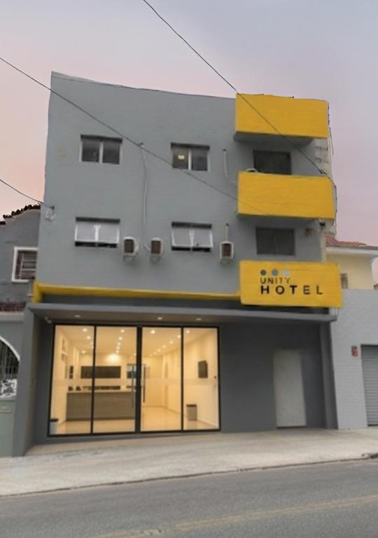 a building with a sign that reads any hotel at Unity Hotel - Allianz SP in São Paulo