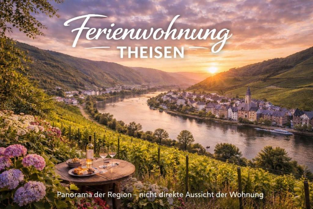 a picture of a river with the words transforming theleen at Ferienwohnung Theisen in Bernkastel-Kues