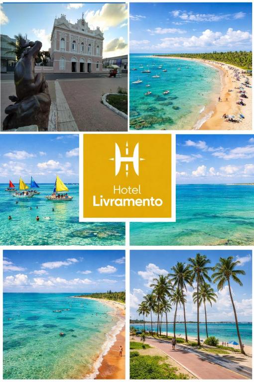 a collage of photos of the island of lizardineminemore at HOTEL LIVRAMENTO Maceió in Maceió