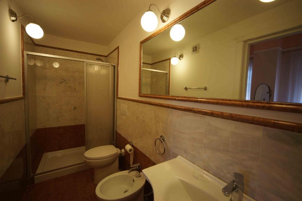 Koupelna v ubytování Hotel Liberty